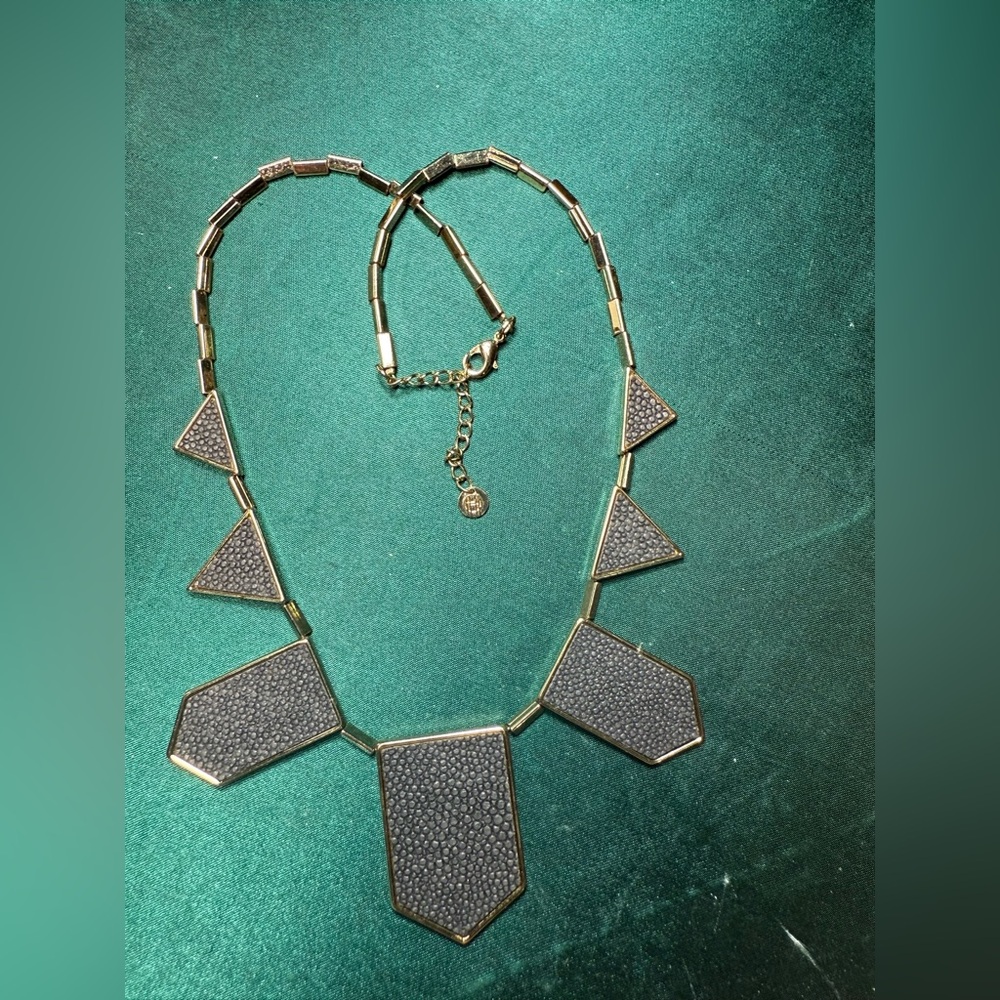 Source Unknown Gold and Black Statement Necklace